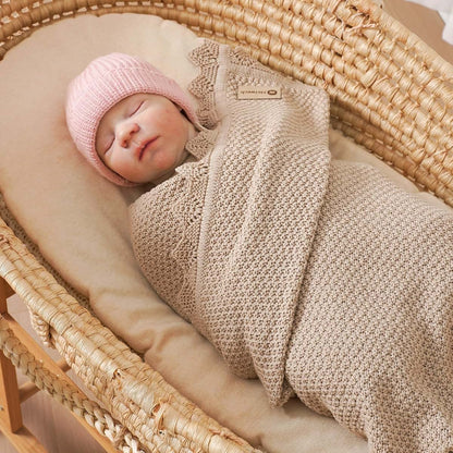 Neiwech Organic Cotton Baby Blanket Knit Soft Swaddle 30x40 Inch