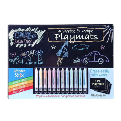 Black Board Playmat Kit with Wonder Stix for Travel Activities