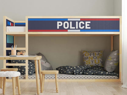Cocodeco Police Car Pattern Peel and Stick Decals for Kids Furniture