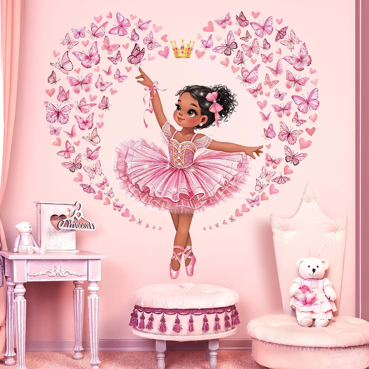 Decalmile Black Ballerina Wall Decals Peel And Stick