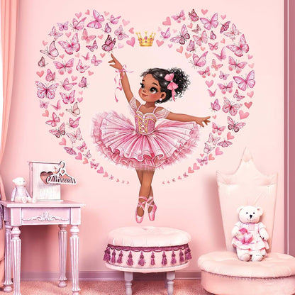 Decalmile Black Ballerina Wall Decals Peel And Stick