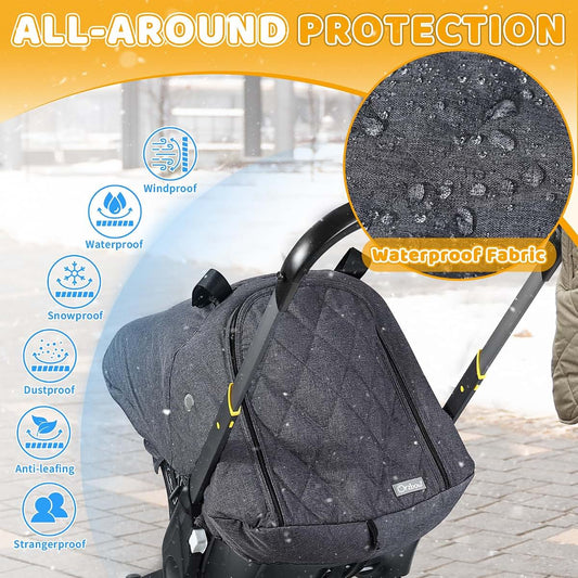 Orzbow Winter Car Seat Cover With Zipper Access, Dark Grey