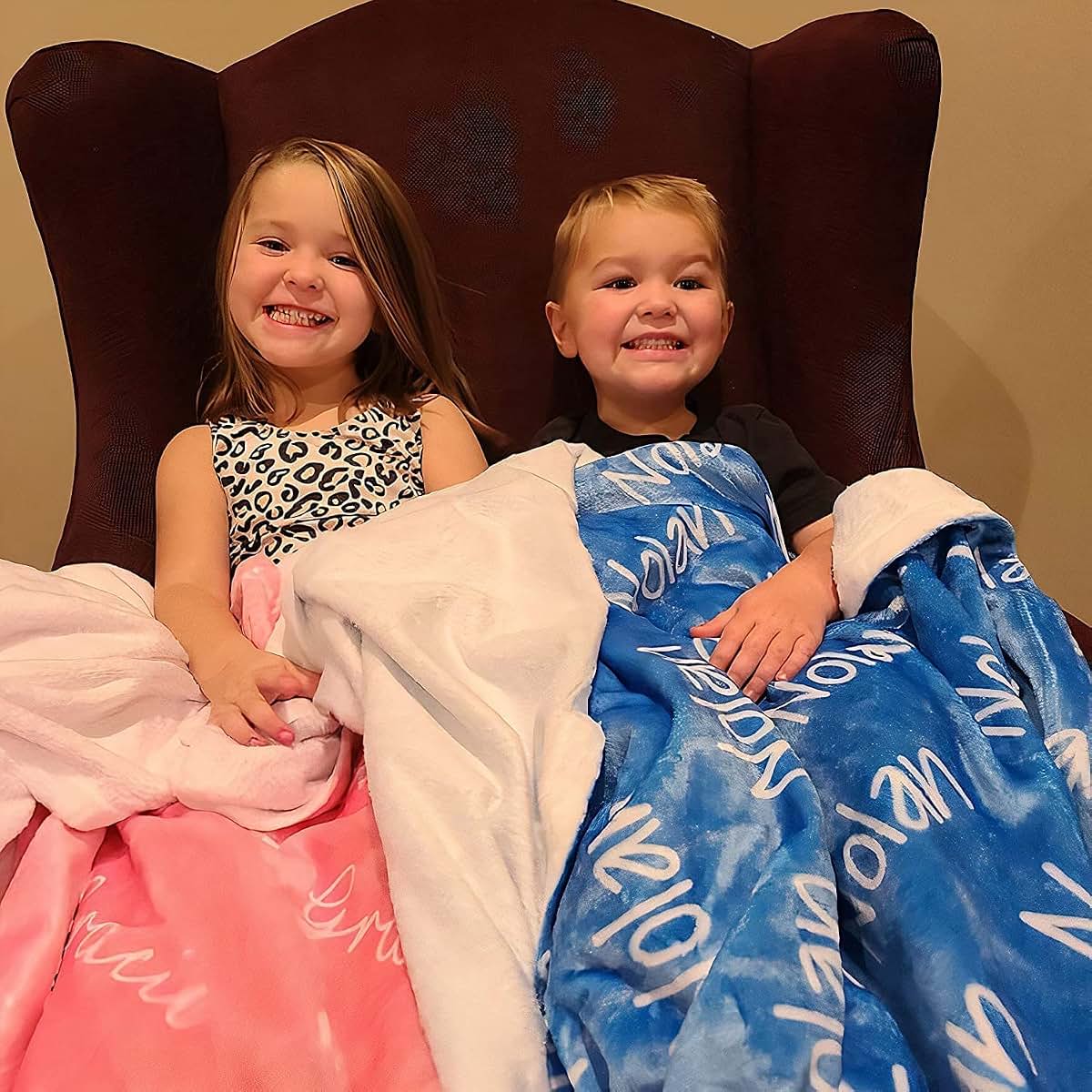 OMG SHIRTS Personalized Baby Kids Blanket with Name, Customized Baby Gift Girls Blanket, Customized Swaddle Blanket (photo 2)