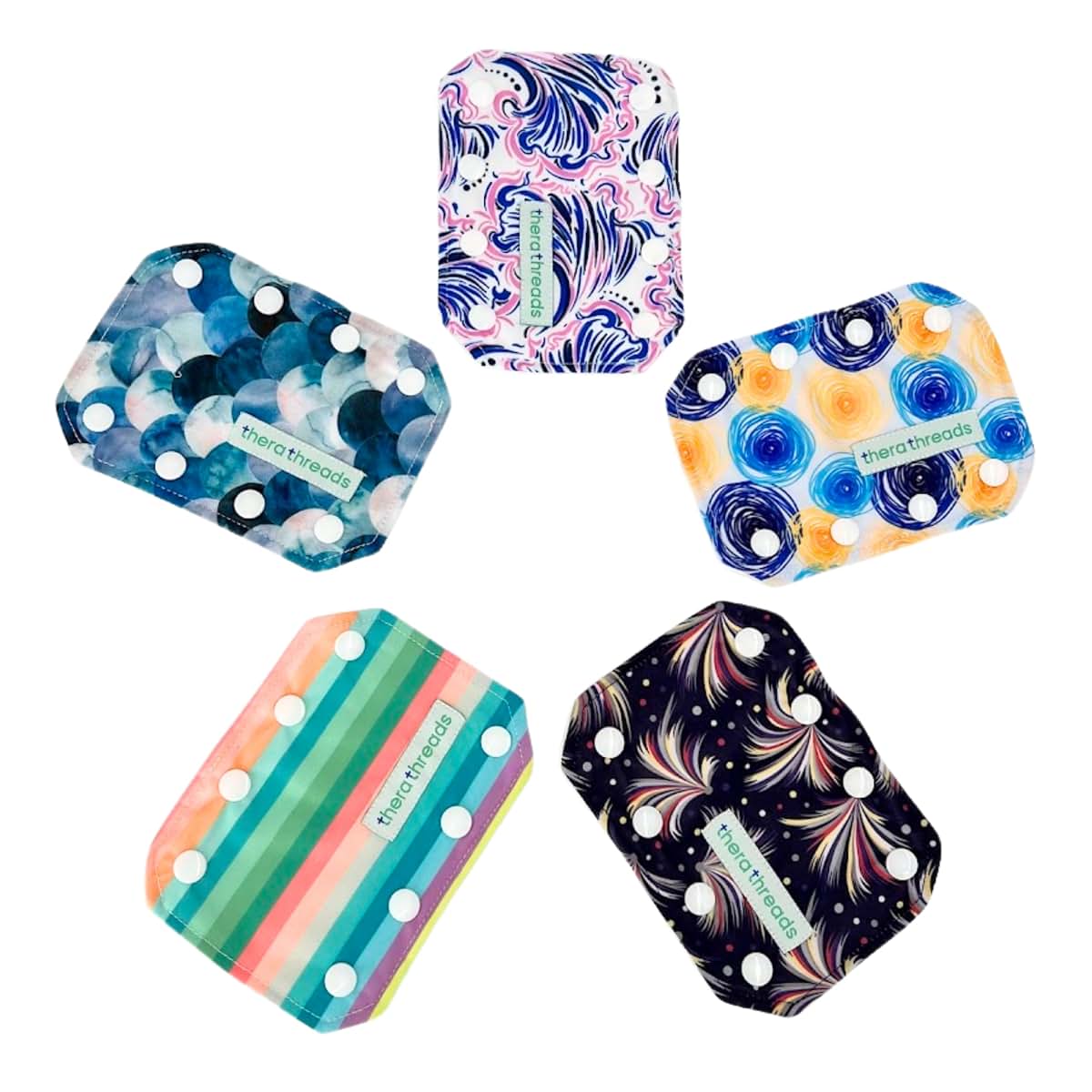 Therathreads Feeding Tube Connector Covers - 5 Pack Fruit Pattern