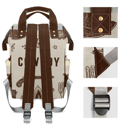 YallLocoMo Personalized Diaper Bag Backpack Name Cowboy Multifunction Travel Backpack Nappy Bag Daypack for Mom Dad Boy (photo 4)