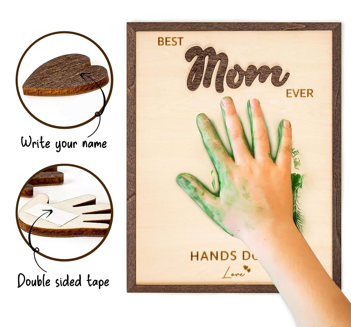 NELXI Handprint Kit for Kids and Mom, DIY Christmas 2026 Craft with Handprint Keepsake Frame for Family, Christmas (photo 2)