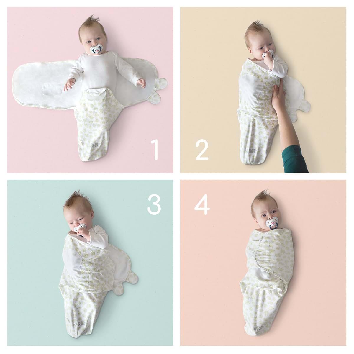 Bunny Palm Organic Cotton Swaddle Blanket Set With Matching Hat (photo 3)