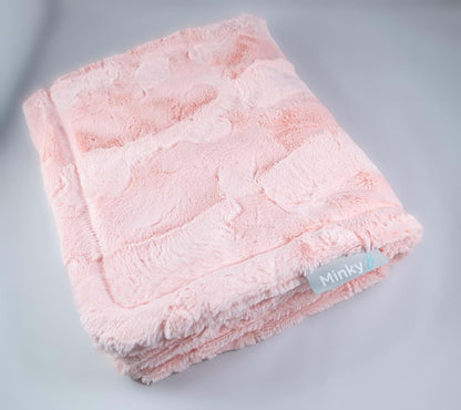 Minky B Minky Baby Blanket Coral Pink Swaddle