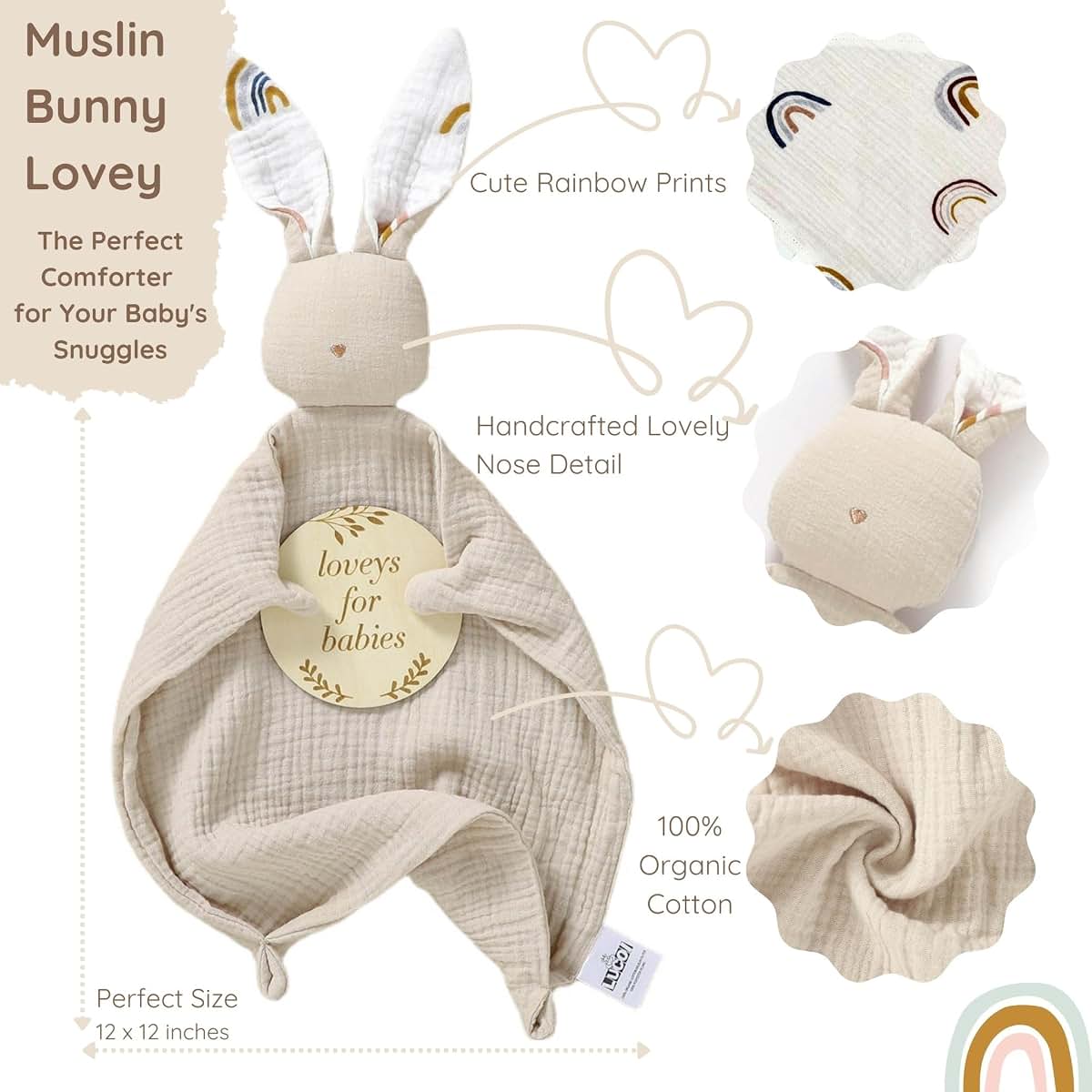 LUCOI Organic Cotton Baby Gift Set - Newborn Essentials Box