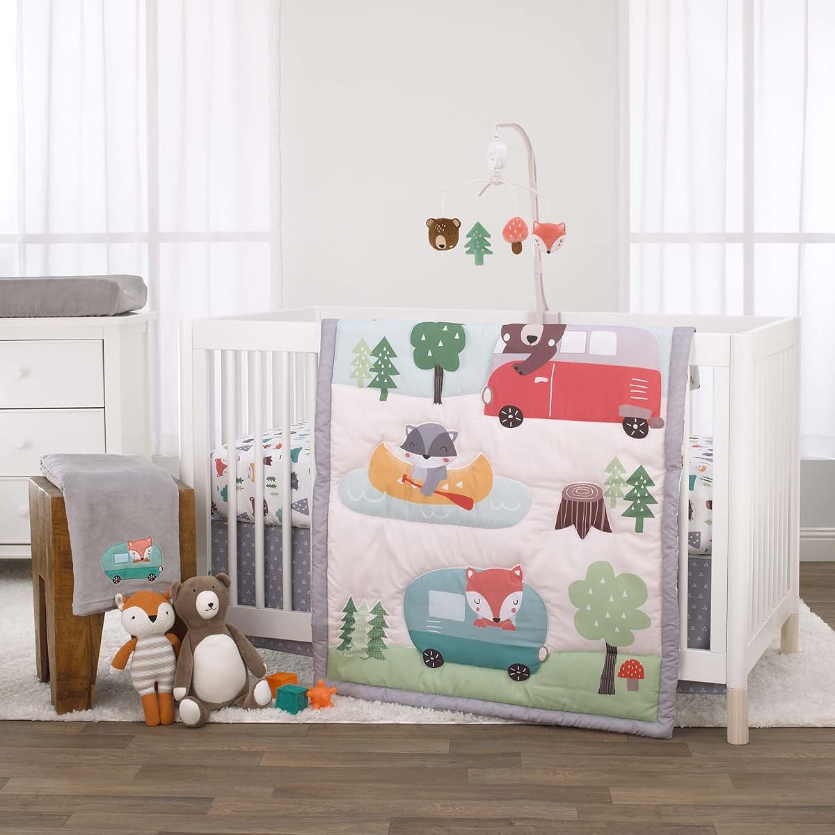 Little Love by NoJo Retro Happy Camper 3-Piece Crib Bedding Set