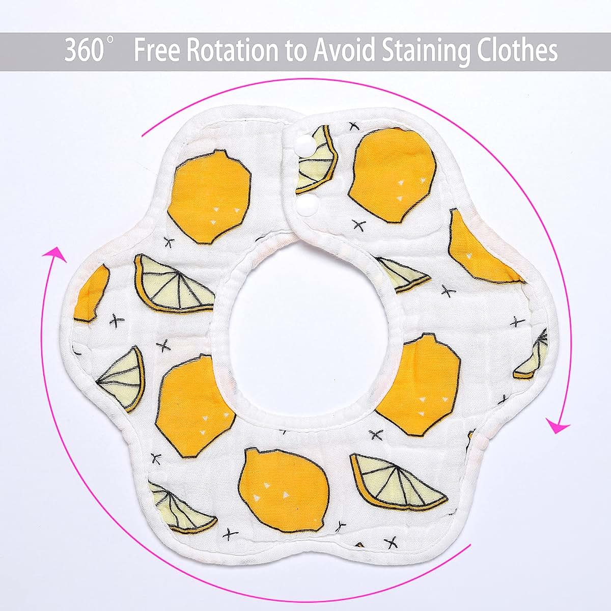 Isrono 6pcs Baby Petal Bibs 360-Degree Rotating Cotton Set (photo 2)