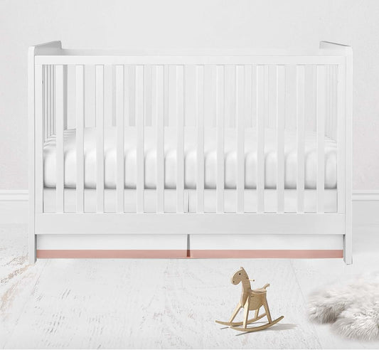 Bacati Mix N Match Crib Skirt with White Drop and Coral Band