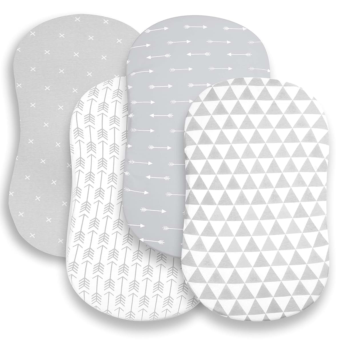 BaeBae Goods Bassinet Fitted Sheets 4-Pack Jersey Knit