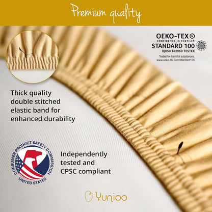 Yunioo Premium Fitted Baby Bassinet Sheets, Changing Pad Cover and Stroller Sheets, Compatible with 4moms Mamaroo