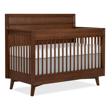Evolur Loft Antilia Mid-Century 4-in-1 Crib in Walnut, Greenguard Gold & JPMA Certified, Baby Crib Converts to Toddler