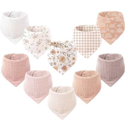 Konssy Muslin Bandana Bibs 10 Pack