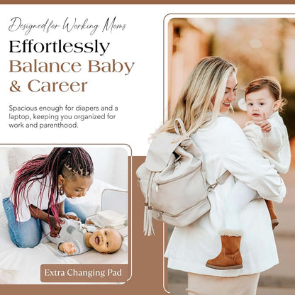 CC Citi Collective Citi Collective Journey Pearl Vegan Leather Diaper Bag Backpack | Elegant, Multifunctional, Travel (photo 4)