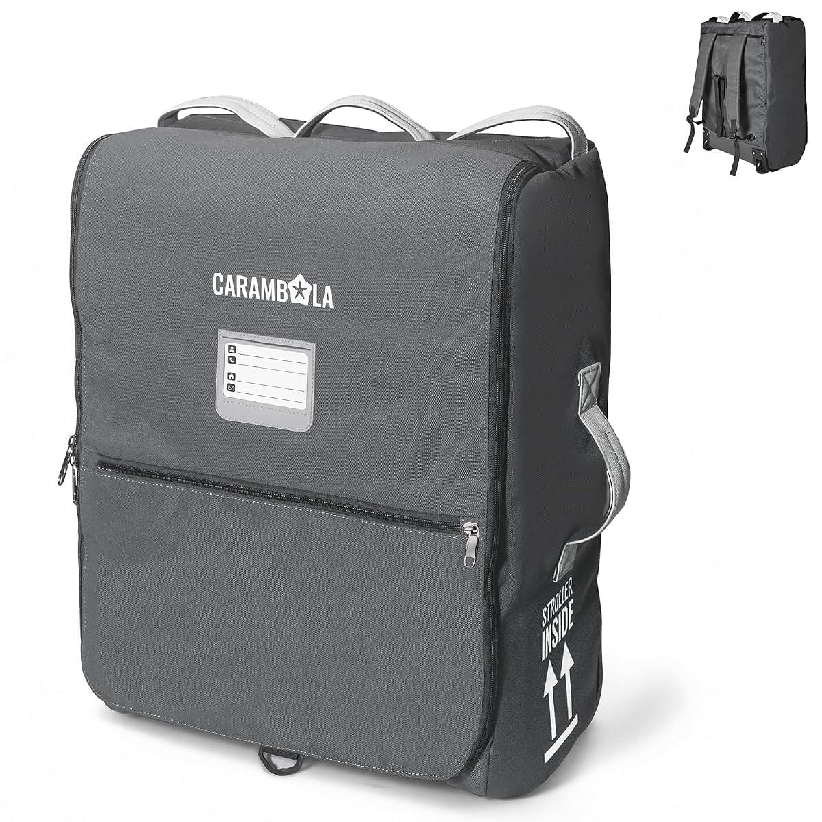 Carambola Stroller Bag For Uppababy Minu With Backpack Straps And Wheels In Pale Gray