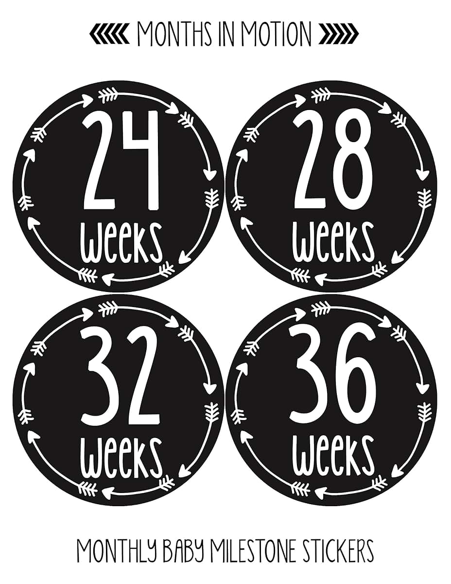 Months In Motion Pregnancy Weekly Belly Growth Stickers - 12 Piece Round Set (photo 3)