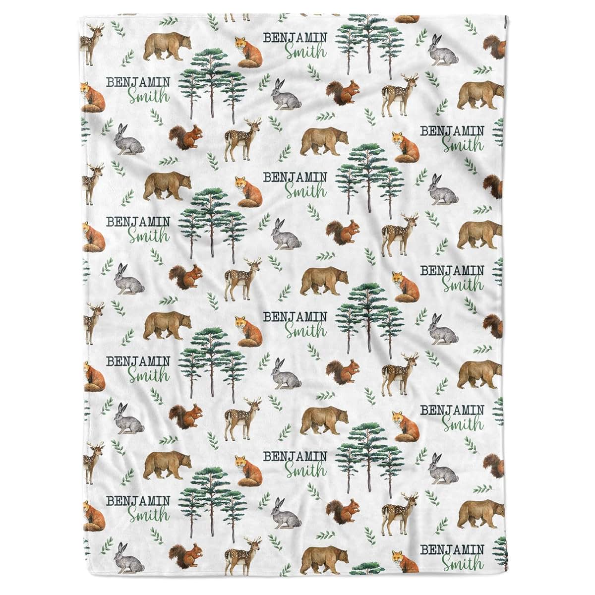 Arteaga Customized Woodland Theme Baby Blanket for Boys