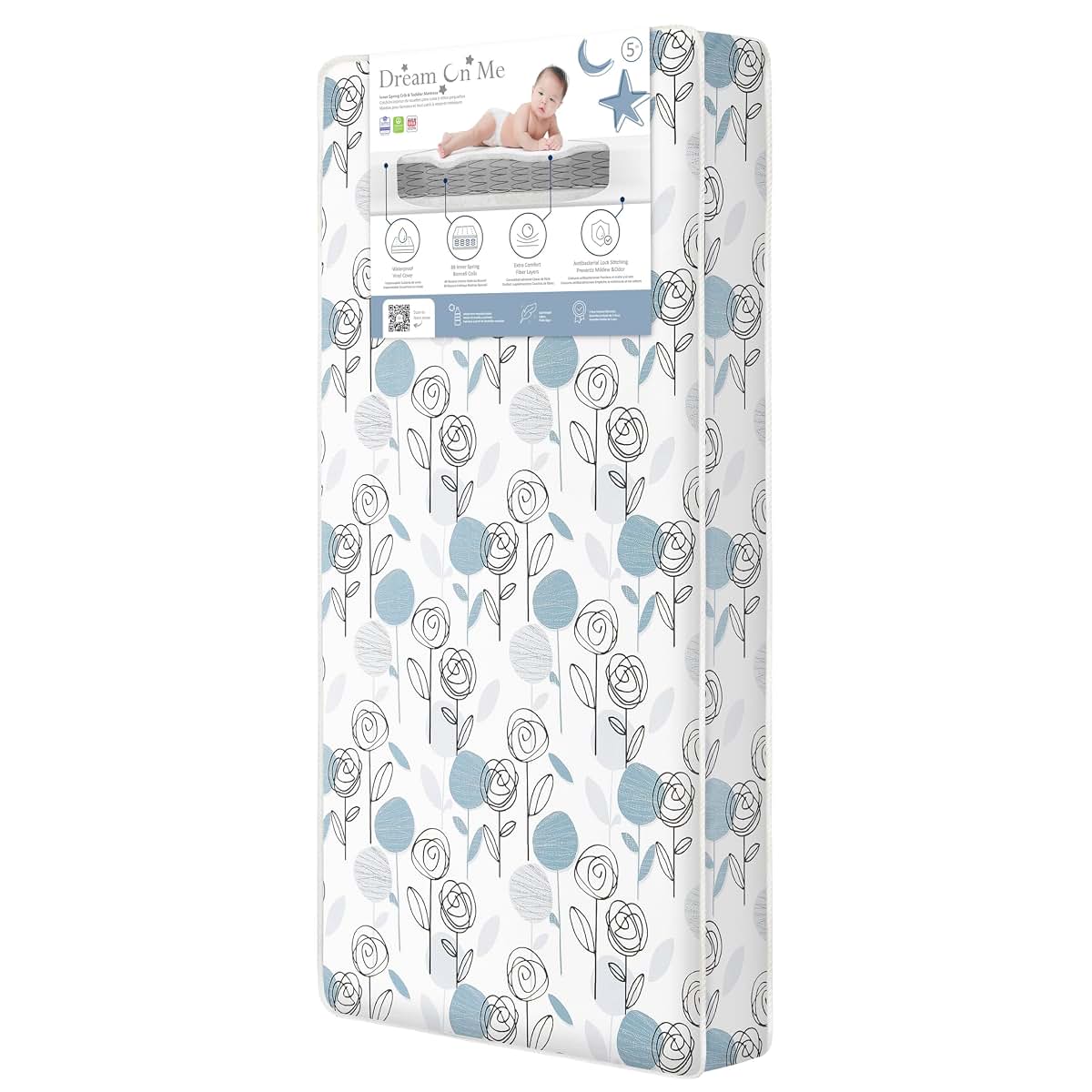 Dream On Me Nap Nest Mattress | Waterproof Full Size Crib Support
