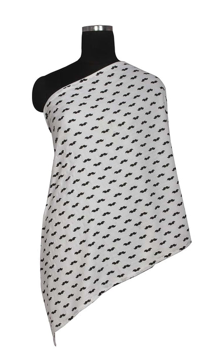 Bacati - 100 Percent Cotton Muslin (Nursing Scarf, Black Mustache)