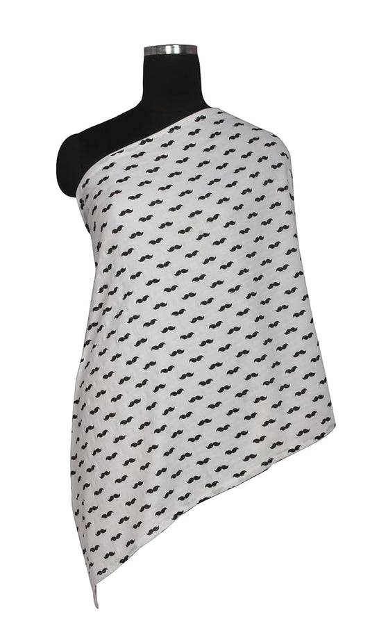Bacati - 100 Percent Cotton Muslin (Nursing Scarf, Black Mustache)
