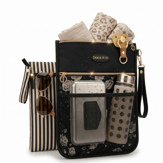 DOKUS & CO Wet Dry Bag Set, 2-Piece Checkered Clutch Organizer