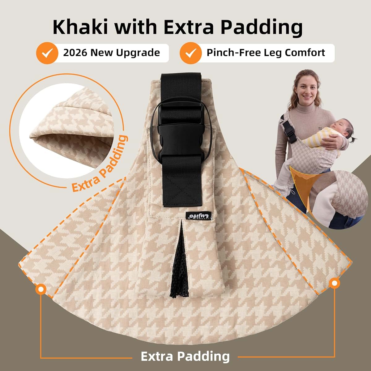 BabyOneStop Baby Sling Carrier with Extra Padding and Adjustable Shoulder Strap - Fish Scale Pattern