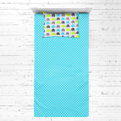 Bacati - 3 Pc Toddler Bedding Set (Aqua/Lime/Grey) (photo 3)