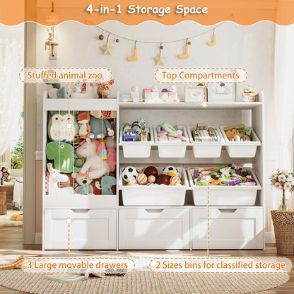 Kids Toy Storage Organizer Center with Rolling Drawers and Bins