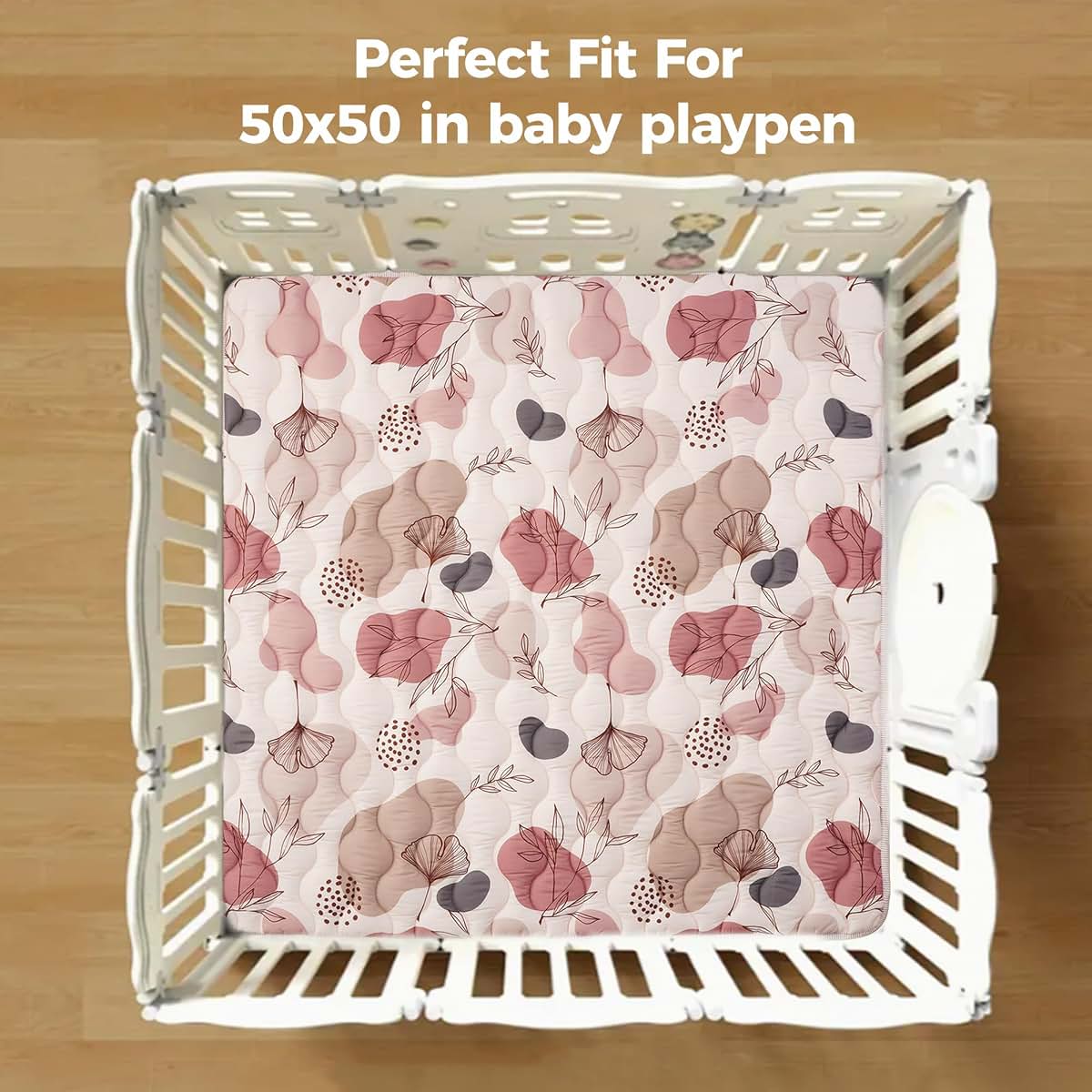 Bunnikins & Clover 50"x50" Thicken Soft Play Mat for Babies (photo 3)