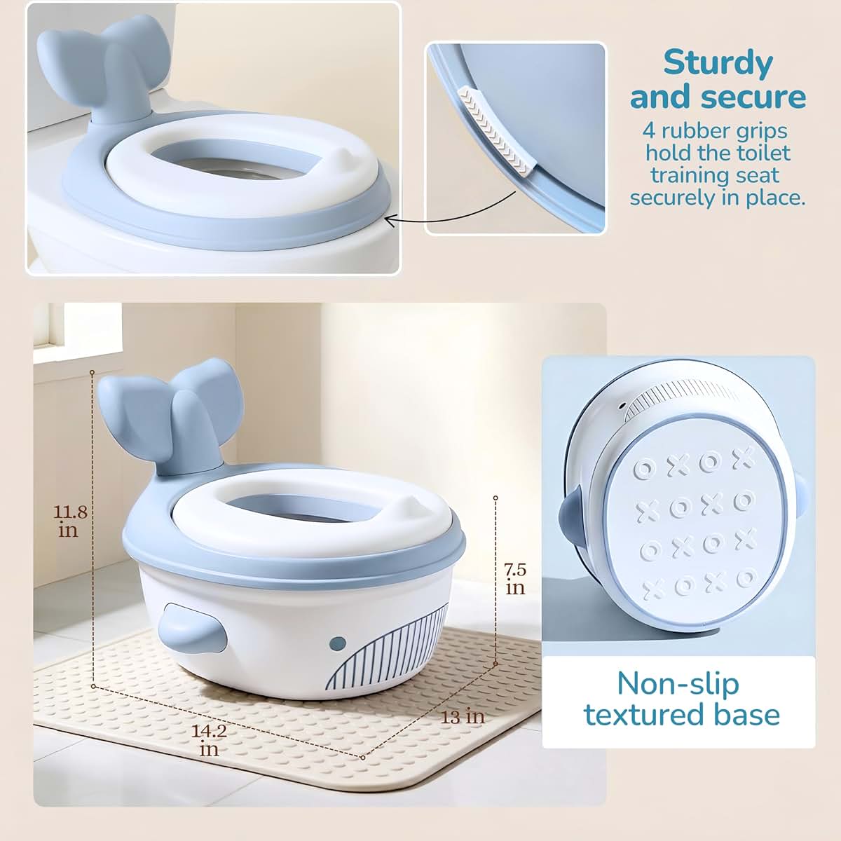 Auvan® 3‑in‑1 Toddler Potty Training Toilet, Potty Training Seat, and Non-Slip Step Stool. Includes Training kit to (photo 2)