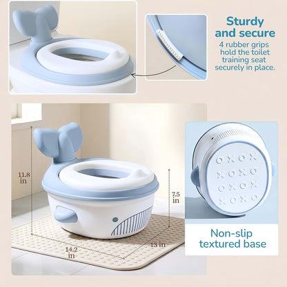 Auvan® 3‑in‑1 Toddler Potty Training Toilet, Potty Training Seat, and Non-Slip Step Stool. Includes Training kit to (photo 2)