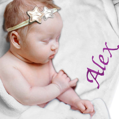 My Personal Memories Customized Baby Blanket for Boy or Girl - Soft and Plush Newborn Gift - Embroidered with Name (photo 2)