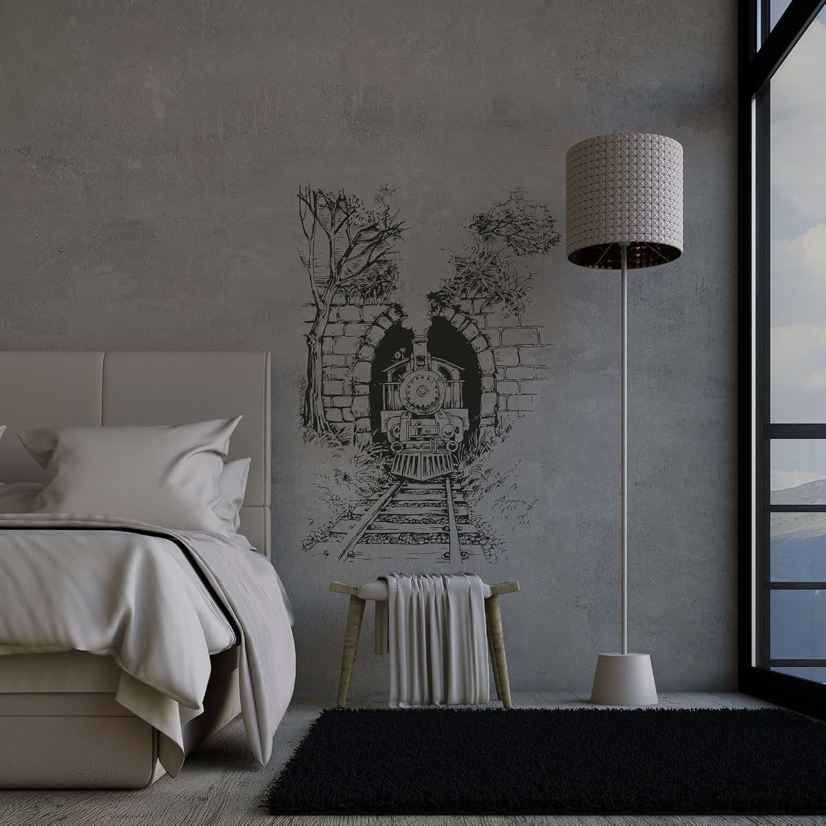 All Things Valuable Vintage Train Silhouette Wall Decal (photo 2)