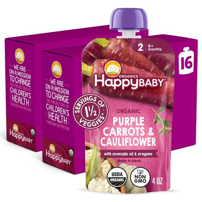 Happy Baby Savory Blends Stage 2 Purple Carrots & Cauliflower Puree