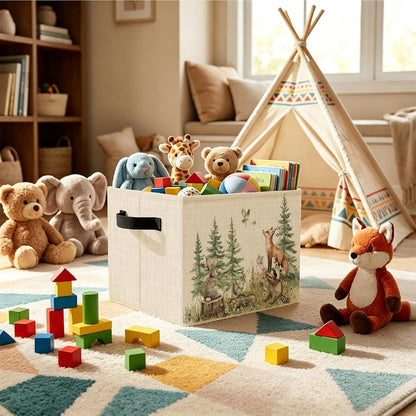 Forest Animal Nursery Storage Bin Organizer for Clothes, Toys & Books
