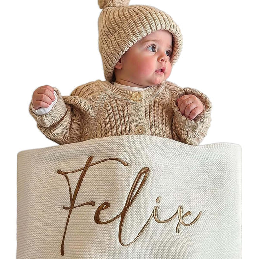 BabyOneStop Personalized Baby Blanket with Embroidered Name
