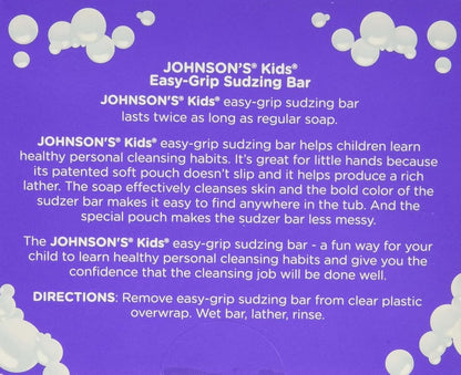 Johnson's Kids Easy-Grip Sudzing Bar Berry Punch, 3 Bars, 7.4 oz