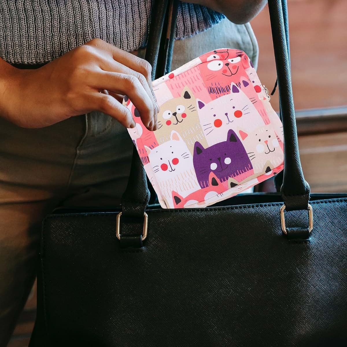 2pcs Leopard Napkin Bag Menstrual Pad Pouch Portable Holder