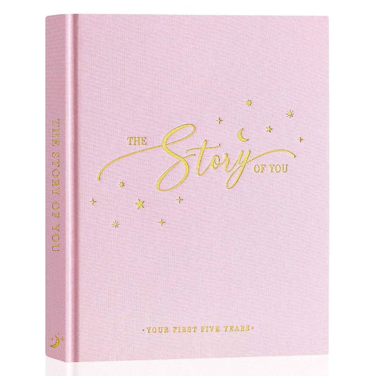 Lanpn Baby Memory Book - Linen Keepsake Journal for First 5 Years