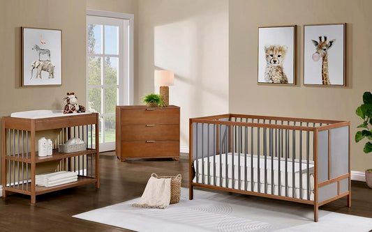 Suite Bebe Pixie Finn 3-in-1 Crib in Walnut/Charcoal