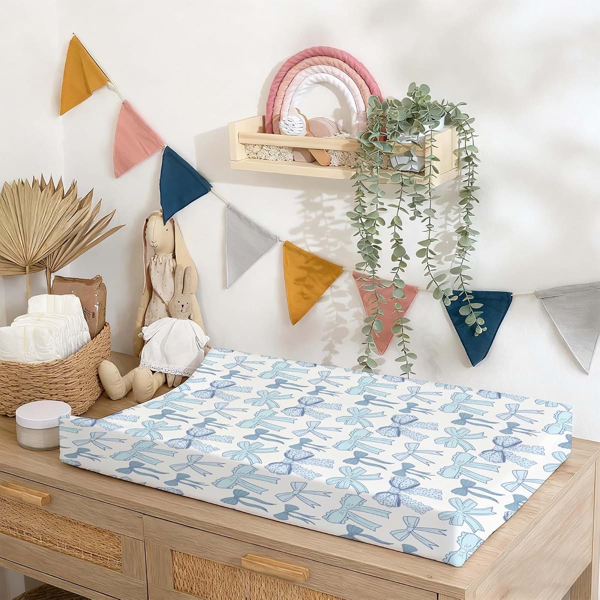 Tewrnvioc Dirty Blue Changing Pad Cover