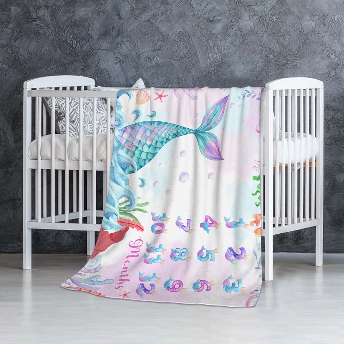 Mermaid Tail Baby Blanket for Newborns and Swaddle Use