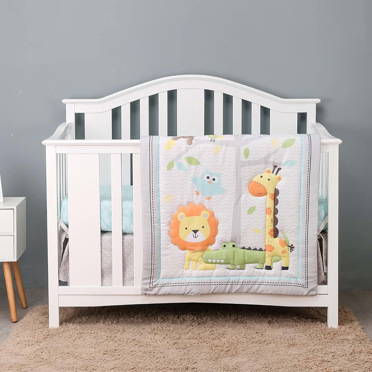 Forest Animal Nursery Crib Bedding Set for Baby Cot