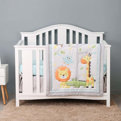 Forest Animal Nursery Crib Bedding Set for Baby Cot