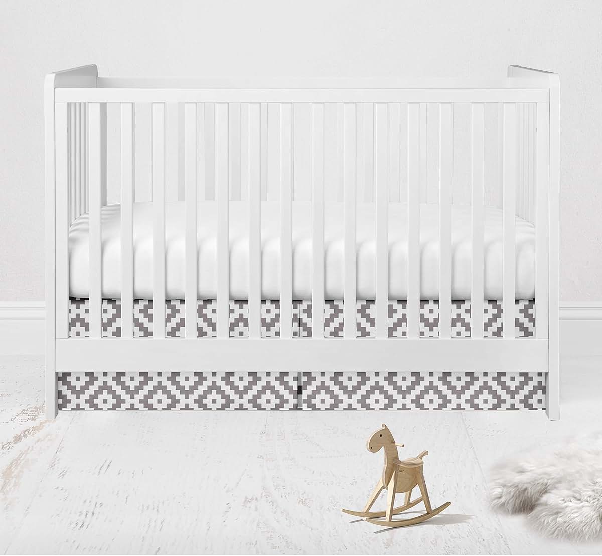 Bacati Cotton Percale Crib and Toddler Bed Skirt