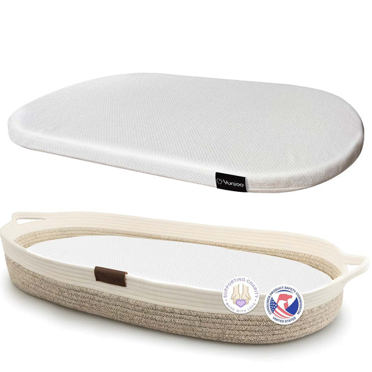 Yunioo Baby Changing Basket, Portable Diaper Changing Pad, Moses Basket for Newborns, Changing Table Topper for Baby