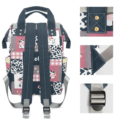 LiSoAkWE Personalized Farm Cows Print Diaper Backpack (photo 4)